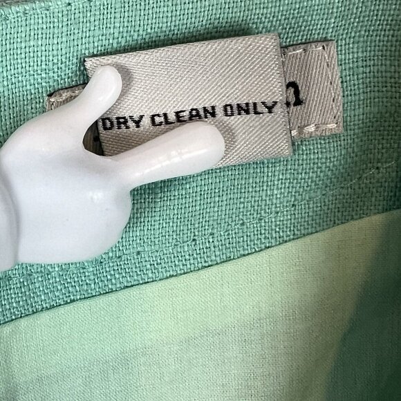 J Peterman Linen Dress Size 4 Aquamarine Green Sleeveless Midi Tea Length - Picture 6 of 7